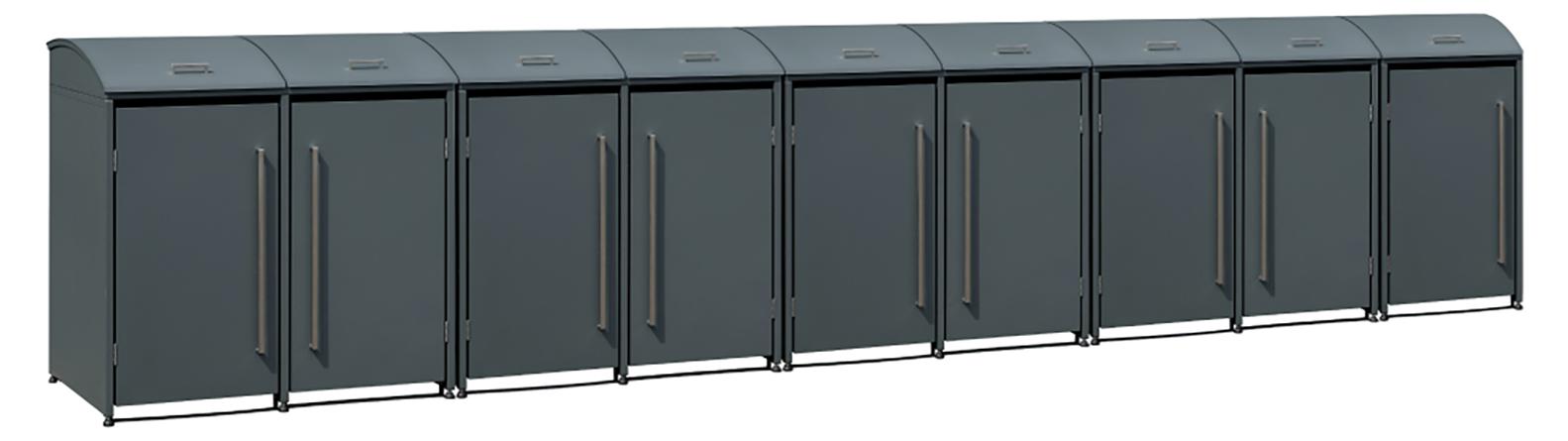 Westmann Metall Mülltonnenbox Moderna 9 9x240 L Anthrazit 83x628x135 cm