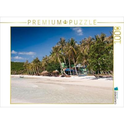 CALVENDO Puzzle Tropischer Palmenstrand auf der Insel Phu Quoc, Vietnam, Asien | 1000 Teile Lege-Größe 64x48cm Foto-Puzzle für glückliche Stunden