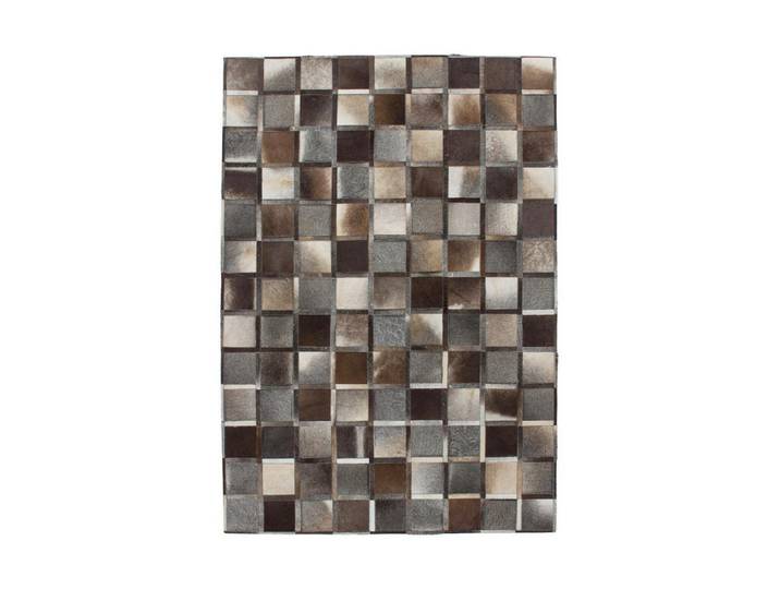 Kayoom Flachwebeteppich Lavish 410 Grau, Grau, Echtleder, Rindleder, Patchwork, rechteckig, 160x230 cm, pflegeleicht, Teppiche und Böden, Teppiche, Moderne Teppiche