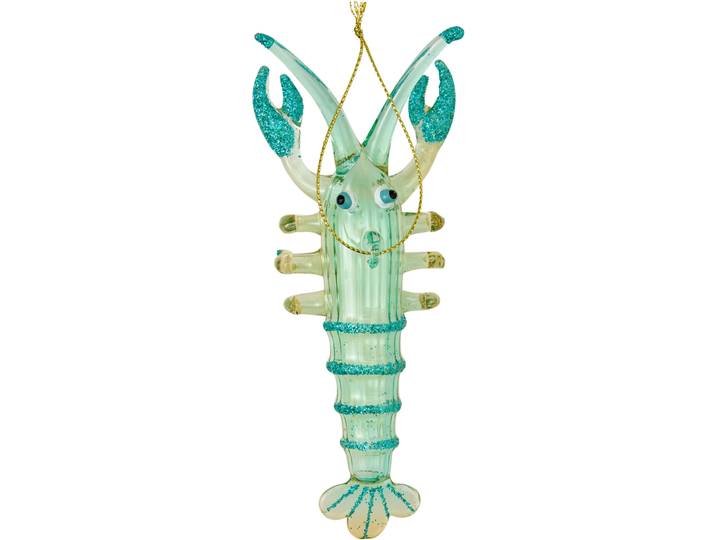 Weihnachtskugel Lobster - Farbe: türkis - Material: Glas - 1318