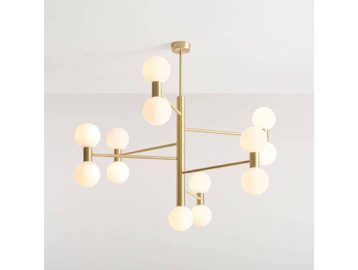 Glas Hängelampe Flare ALDEX, dimmbar, messing / gold, für Wohn- / Esszimmer, Glas, Modern, Pendelleuchte