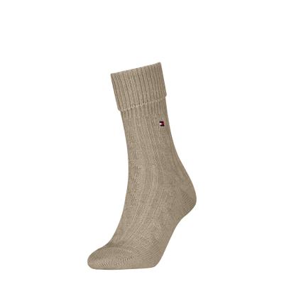 Socken TOMMY HILFIGER, Damen, Gr. 35-38, beige (sand), Obermaterial: 49% Polyamid, 45% Wolle, 5% sonstige Fasern, 1% Elasthan, Socken Socken