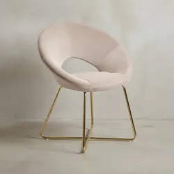 KADIMA DESIGN Esszimmerstuhl NETO: Samtbezug, Metallbeine, Kunststoffnoppen, Hellgrau/Beige/Rosa/Dunkelgrau.