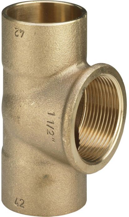Viega T-Stück 101978 22 mm x Rp 1/2 x 22 mm, Rotguss