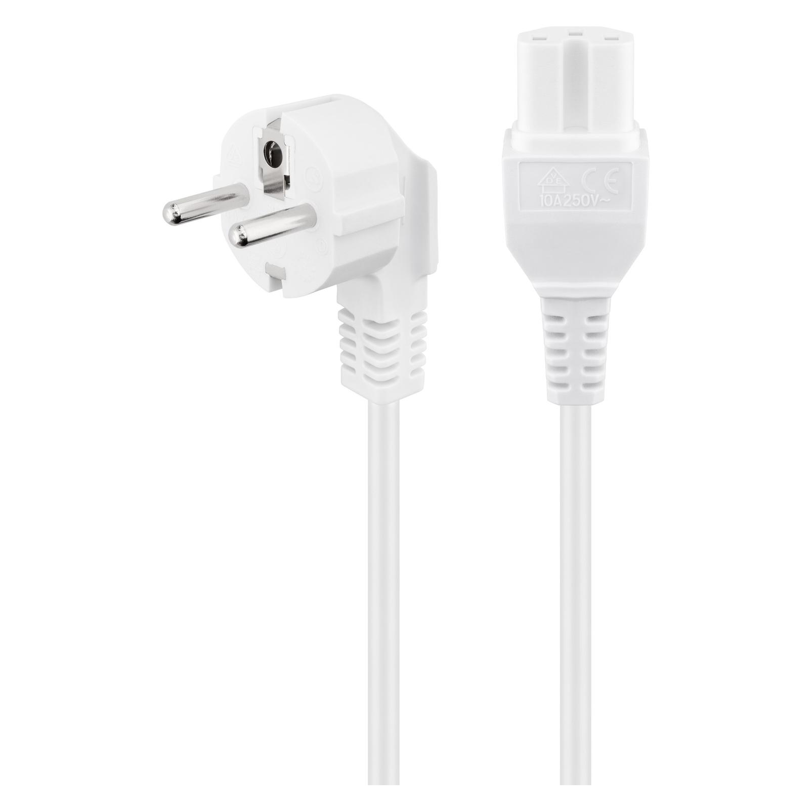 Goobay Warmgeräte Anschlusskabel, 2 m, Weiss, Weiss (2 m) (30370)