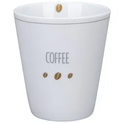Krasilnikoff Happy Mug Becher Coffee, Ø8,7 x H10cm, weiss