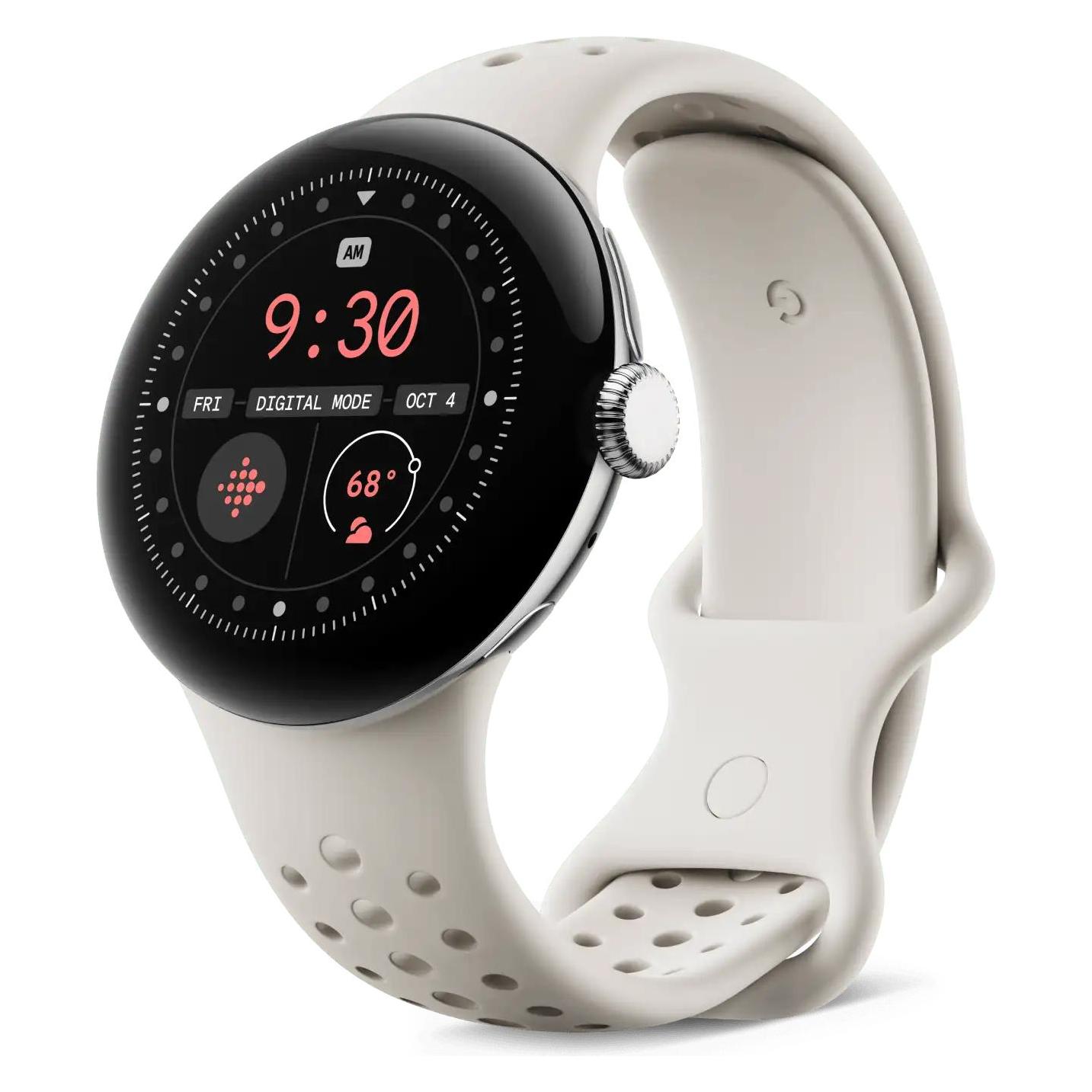 Google Pixel Watch 3 (45mm), Active Sport Band (45 mm, Kunststoff, Silicone, Silikon, Stainless Steel) (GA06133-WW)
