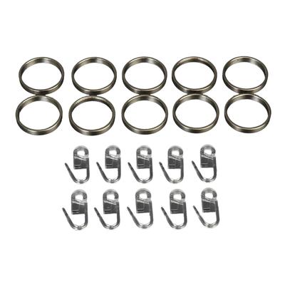 Gardinenring LIEDECO, silber (edelstahlfarben), Ø:2cm, Metall, Gardinenbefestigungen, für Gardinenstangen Ø 20 mm