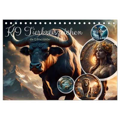 KI Tierkreiszeichen (Tischkalender 2027 DIN A5 quer), CALVENDO Monatskalender