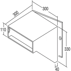 Renz, Briefkasten, Durchwurfbriefkasten schräg,300x330x300 mm,Mauerstärke 320mm,Stahl verzinkt (30 x 30 x 33 cm)
