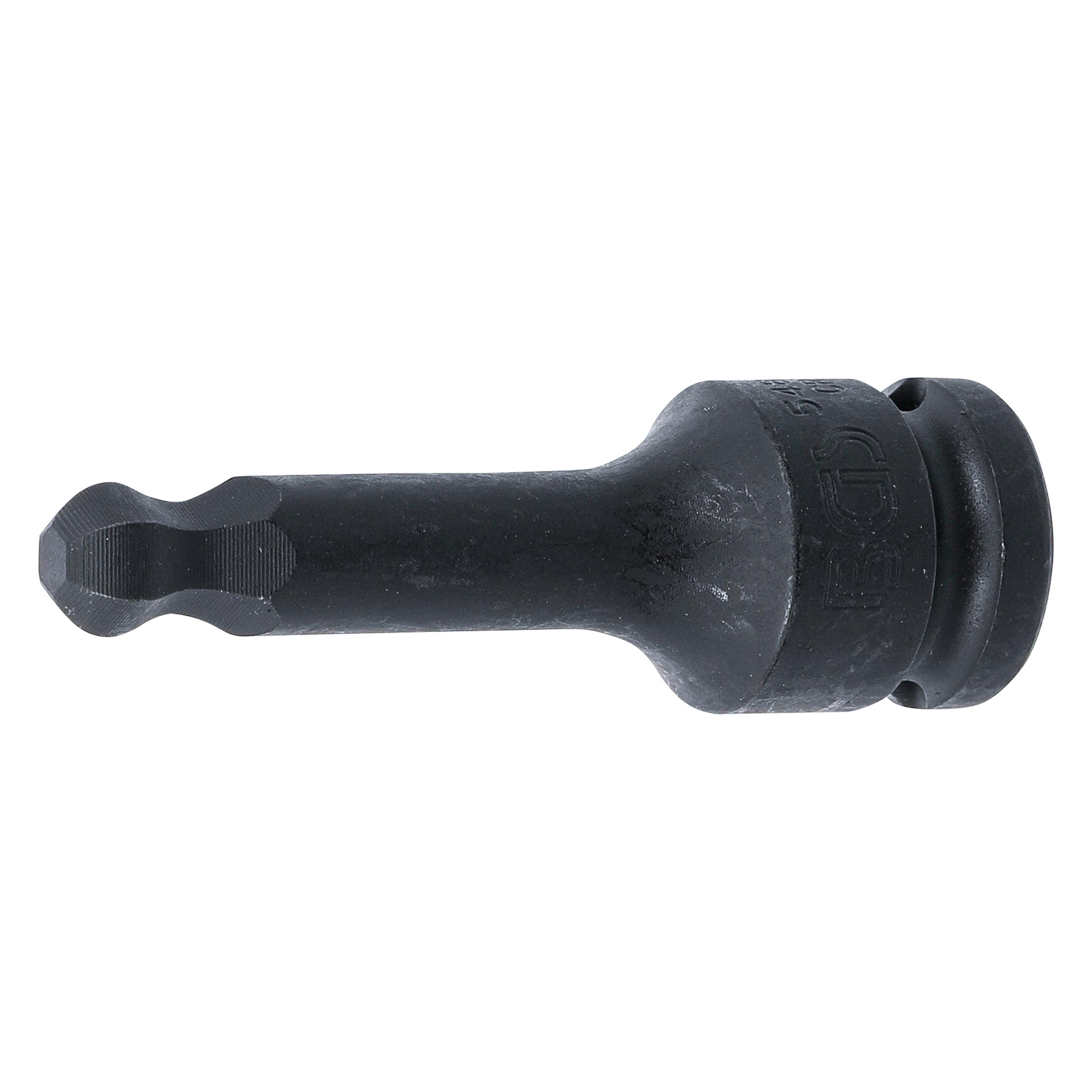BGS Kraft-Bit-Einsatz | Länge 75 mm | Antrieb Innenvierkant 12,5 mm (1/2") | Innensechskant mit Kugel... (Innensechskant) (5488-10)