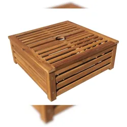 DELUKE Schirmständer-Verkleidung STEFAN Akazie Natur 23x58x58cm Sonnenschirmschutz Sonnenschirmüberzug