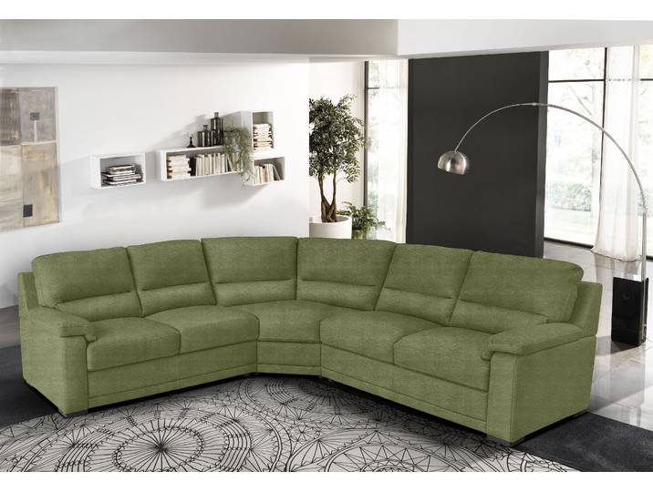 Ecksofa EGOITALIANO Doris, modernes Designerecksofa in hochwertigen Microfaserqualitäten , grün (kiwi), B:266cm H:90cm T:246cm, Luxus-Mikrofaser BLUSH (100% Polyester) ist ein innovatives Mikrofasergewebe mit wasser- und fleckenabweisenden Eigenschaften. Sie verhindert das Eindringen von Flüssigkeiten und Ölen in das Textilgewebe. Mit einer neutralen Seifenlösung können Flecken von Kaffee, Tee, Wein, Fruchtsaft, Marmelade, Schokolade, Ketchup und anderen eiweiss- und fruchtsäurehaltige Lebensmitteln entfernt werden. Anschliessend mit klarem Wasser ausspülen bzw. nachwischen. Mit einer Vorbehandlung mit Ethylalkohol und einer anschliessenden Behandlung mit neutraler Seifenlösung können auch Flecken durch Kugelschreiber, Filzstiften, Kaugummi und Ölen entfernt werden. Anschliessend mit klarem Wasser auswaschen bzw. nachwischen. Bitte beachte, dass die Fleckenentfernung unverzüglich nach Verschmutzung durchgeführt werden muss, um ein zufriedenstellendes Ergebnis zu erreichen., Sofas, Ecksofa, edle Detailverarbeitung, wahlweise fleckenabweisend oder in Lederoptik