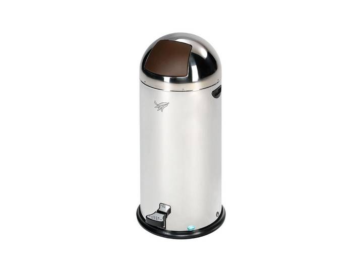 PROREGAL® Mülleimer Robuster Abfallsammler Griffmulden 52L 88,5x46,5x46,5cm Weiß-Braun