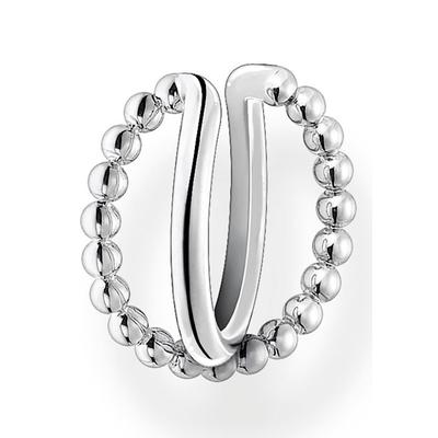 Ohrklemme THOMAS SABO "Ohrklemme Kugeln doppel", silber (silberfarben), Ohrringe, Damen, Silber 925 (recycelt)