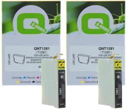 Q-Nomic T1281 x 2 Cartuchos de tinta negro