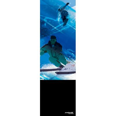 Multifunktionstuch ROLEFF "Schlauchtuch mit Fleeceansatz" Gr. M, blau (wintersport winter fleece, ro 425), Modetücher, Damen, M, Obermaterial: 100% Polyester, bedruckt, Multifunktionstuch