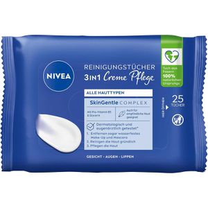 Nivea Abschminktücher Reinigungstücher 3in1 Creme Pflege, mit Provitamin B5 und Glycerin, für alle Hauttypen, 25 Stück