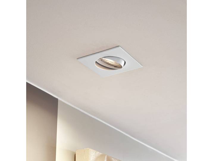 Prios Einbauleuchte Fibur, weiß, 9 cm, GU10, 10er Fibur PRIOS, dimmbar, weiß / opal, für Wohn- / Esszimmer, Metall, Modern