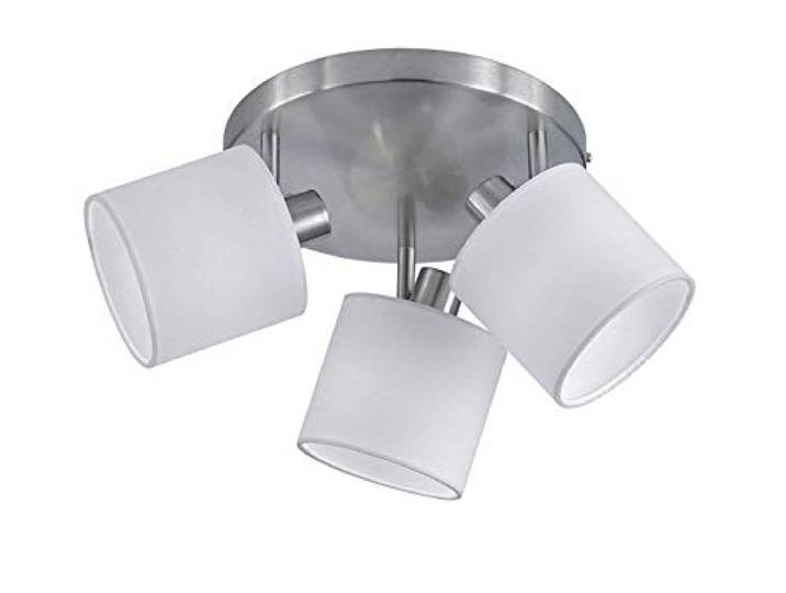 Reality Leuchten Tommy R80333901 Spotbalken, Nickel Matt, Stoffschirm Weiß