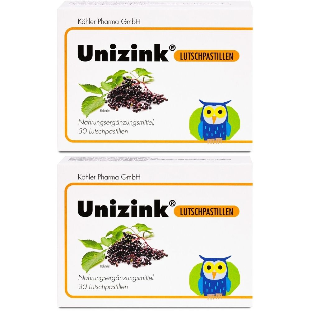 Unizink Lutschpastillen 2x 2x30 St Pastillen