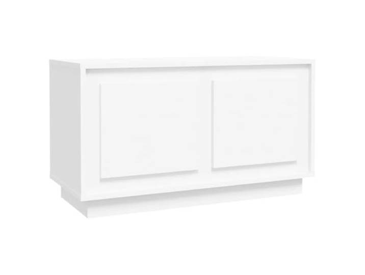 Favemtsl TV-Schrank Weiß 80x35x45 cm Fernsehtisch Lowboard Kompaktes Phonomöbel mit 2 Türen und Fächern für Wohnzimmer und Schlafzimmer, bietet ordentlichen Stauraum.