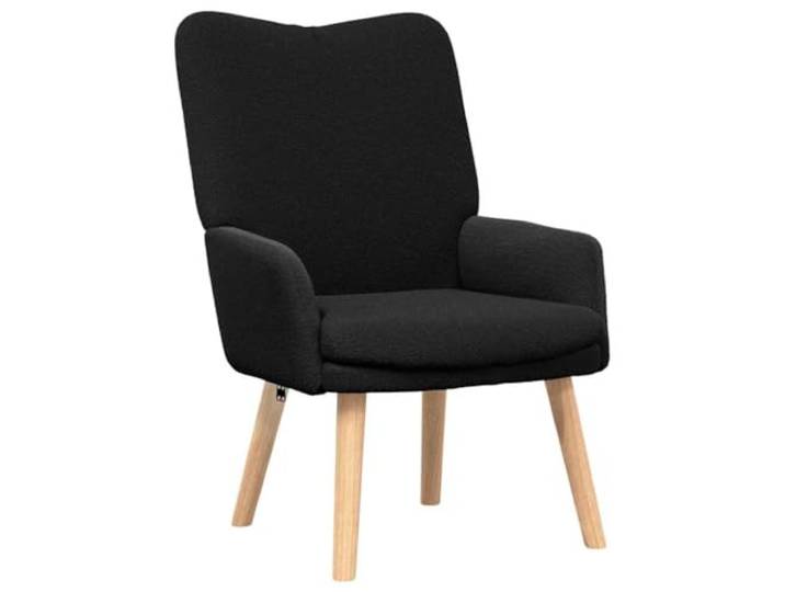 Tmriohed Modern Relaxsessel Schwarz 63x67x94 cm Polstersessel Wohnzimmer Flauschiger Polsterstuhl mit stabilen Holzbeinen aus Kautschukbaum für gemütliche Leseecken im Schlafzimmer und Büro.