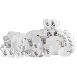 CreaTable Square Orchidee Kombiservice 62-tlg Porzellan