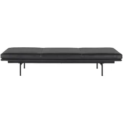 Muuto Outline Daybed, refine leder schwarz / schwarz