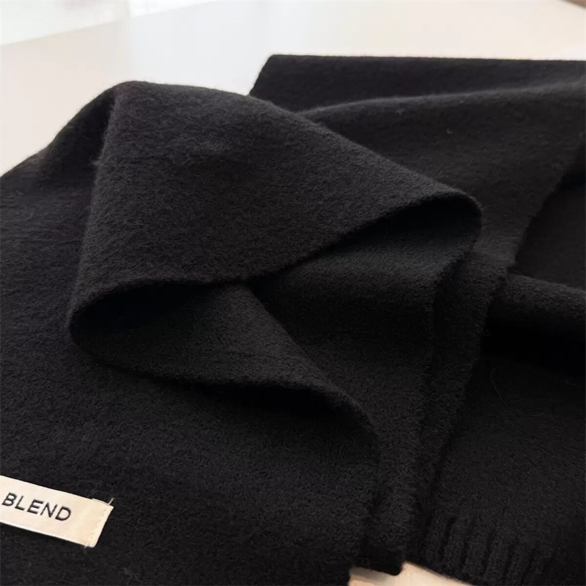 INF Écharpe Châle Hiver Chaud - Chauffe-Cou Noir Uni en Polyester