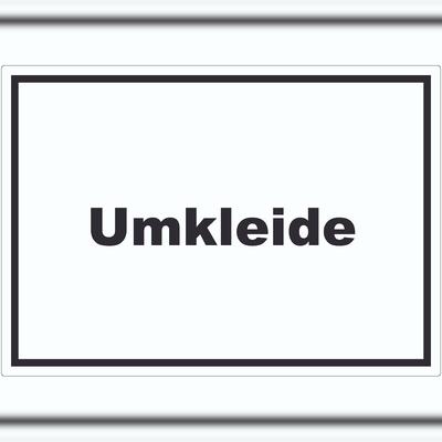 HB-Druck Umkleide Aufkleber mit Text Ankleide Kabine waagerecht A9 (37x52mm)