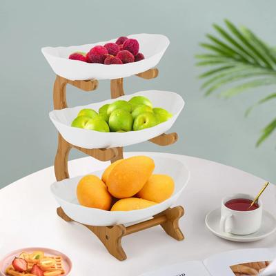 Drop Dash Deals Premium Tier Bamboo Serving Stand Space Saving Fruit & Dessert Display Premium Tier Bamboo Serving Stand Space Saving Fruit & Dessert Display