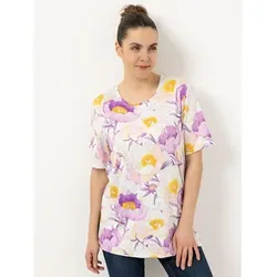 IN-PRINT Shirt 1/2-Arm Rundhalsausschnitt Blumendruck