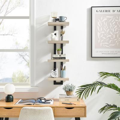 Danya B. 4-Tier Ladder Bracket Floating Wall Shelves