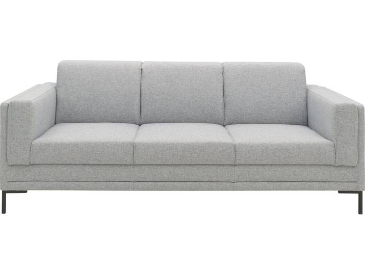 3-Sitzer LOOKS VII , silber, B:210cm H:82cm T:90cm, 100% Polyester, LOOKS BY WOLFGANG JOOP, Sofas, 3-Sitzer, klare Linien, edles Design