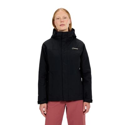 Funktionsjacke BERGHAUS "HILLWALKER 2.0 IA JKT AF", Damen, Gr. XS, schwarz (schwarz, schwarz), Obermaterial: 100% Polyamid. Futter: 100% Polyester, Jacken Funktionsjacke, mit voll verstellbarer, einrollbarer Kapuze, wasserdicht, atmungsaktiv