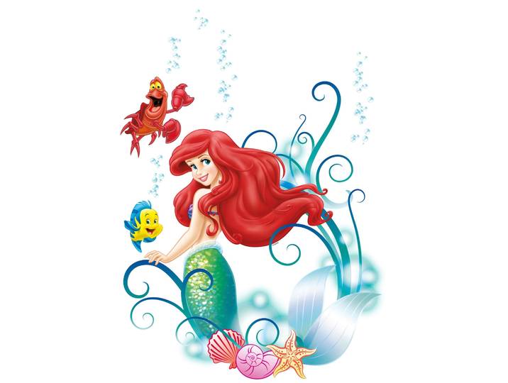 Wandtattoo KOMAR Arielle - Grösse 50 x 70 cm , bunt, B:50cm H:70cm, Folie, Wandtattoos, Wandtattoo, selbstklebend, Wandsticker, Kinderzimmer