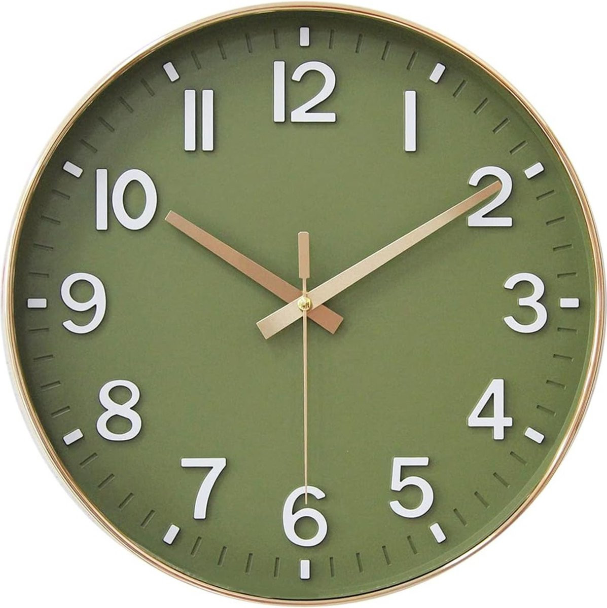 Tyme Wandklok Modern Analoog Stil Quartz - Groen Rosé/Goud - Diameter: 30 cm
