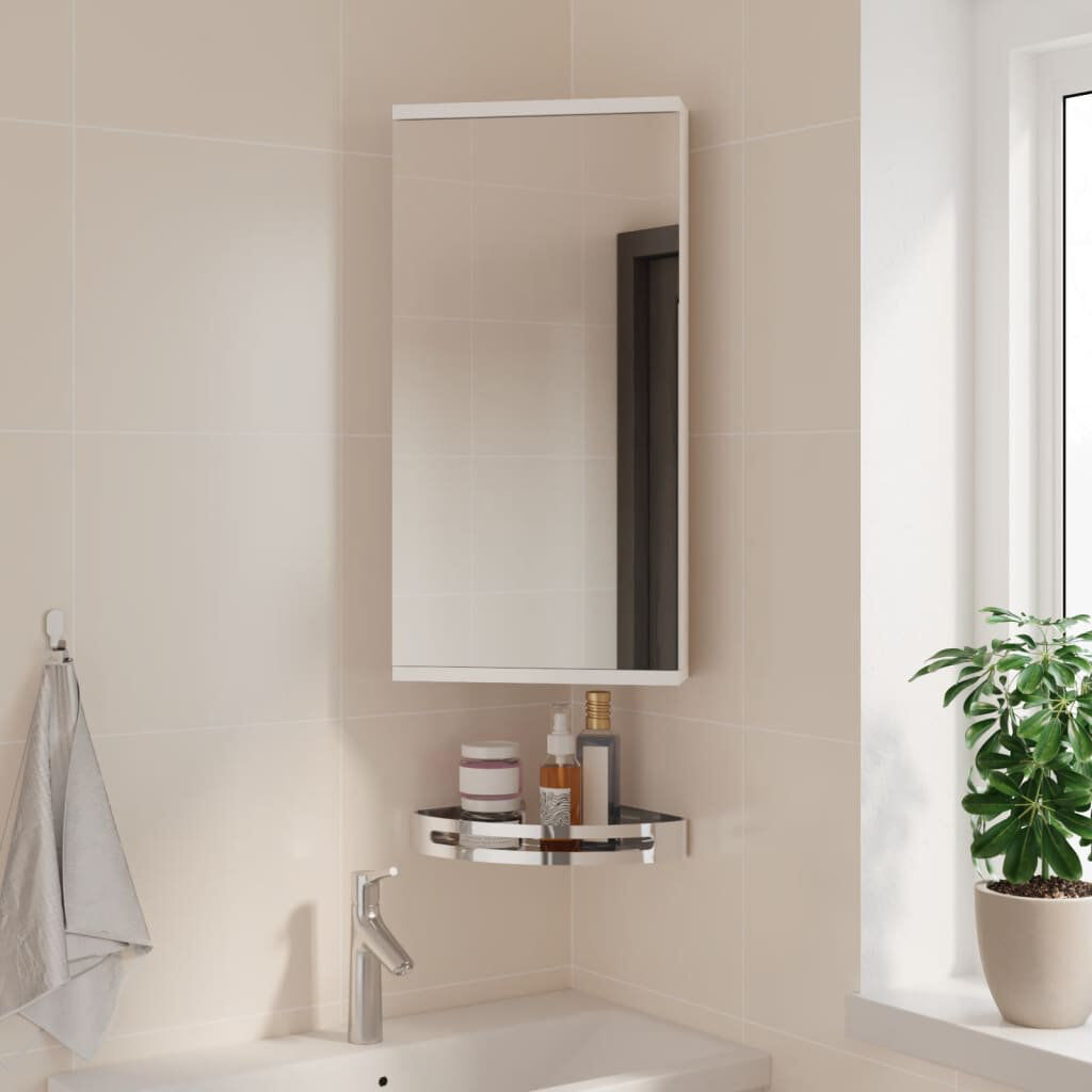 Latitude Run Aheed 299.97 mm W 599.95 mm H Framed Mirrored Bathroom Cabinets Shelves White 599.95mm H