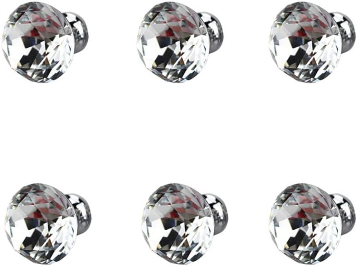 Set van 6 moderne gladde ladehandgrepen voor meubeldecoratie - Zilver