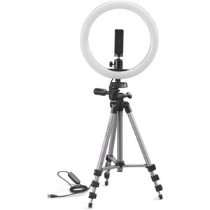 Cullmann Alpha 1000 Vlogging Kit Ringlicht, 120 LEDs, für Handy & Kamera, mit Stativ & Auslöser