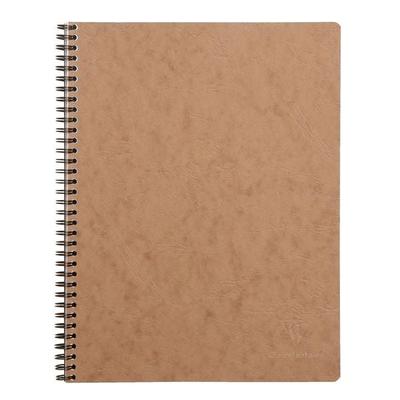 Age Bag Collegeblock mit Doppelspirale, A4+ 80 Blatt abtrennbar, perforiert, 4-fach gelocht, kariert, Einband braun