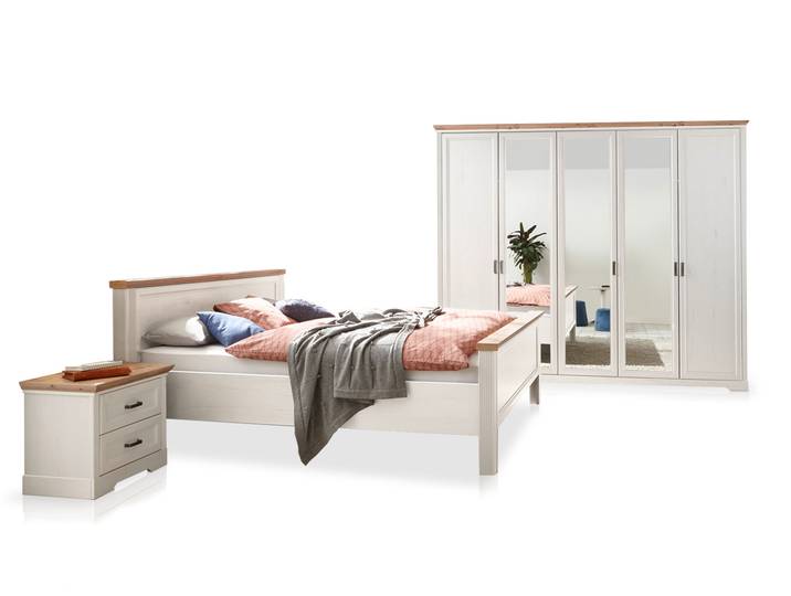 JENNA Komplett-Schlafzimmer, Material Spanplatte, Piniefarbig