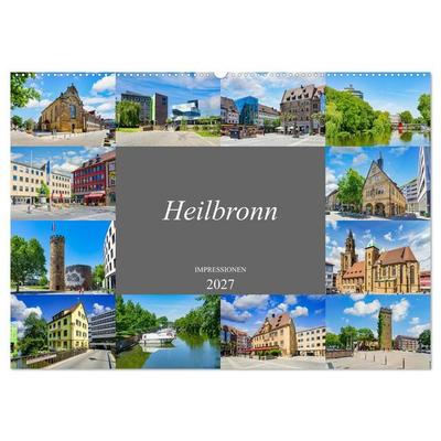 Heilbronn Impressionen (Wandkalender 2027 DIN A2 quer), CALVENDO Monatskalender