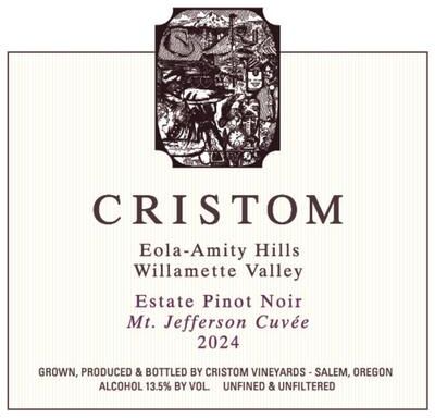 """Cristom Mt. Jefferson Cuvee Pinot Noir (375Ml half-bottle) 2024 Red Wine - Oregon"""