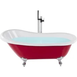 BADEWANNE FREISTEHEND 77x153x74 cm rot Cayman