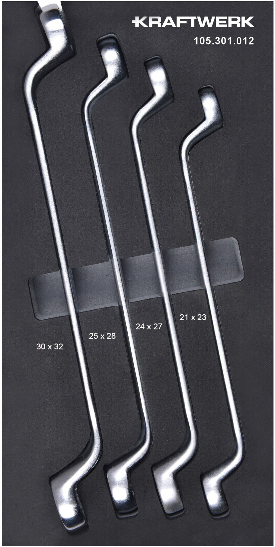 Kraftwerk Gekröpfter Ringschlüsselsatz 4-tlg. 20x40 Einlage (105.301.012)