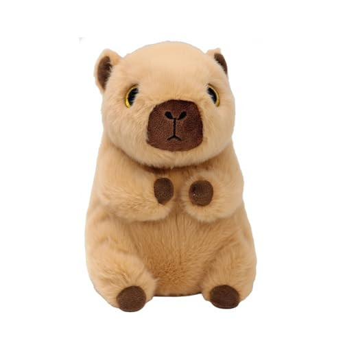 TY Beanie Boos Lara de Kapibara knuffel met glinsterende gouden ogen, 15 cm