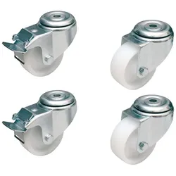 EFB Elektronik PRO-ROL01 Rack Zubehör Lenkrolle, Serverschrank Zubehör, Silber, Weiss