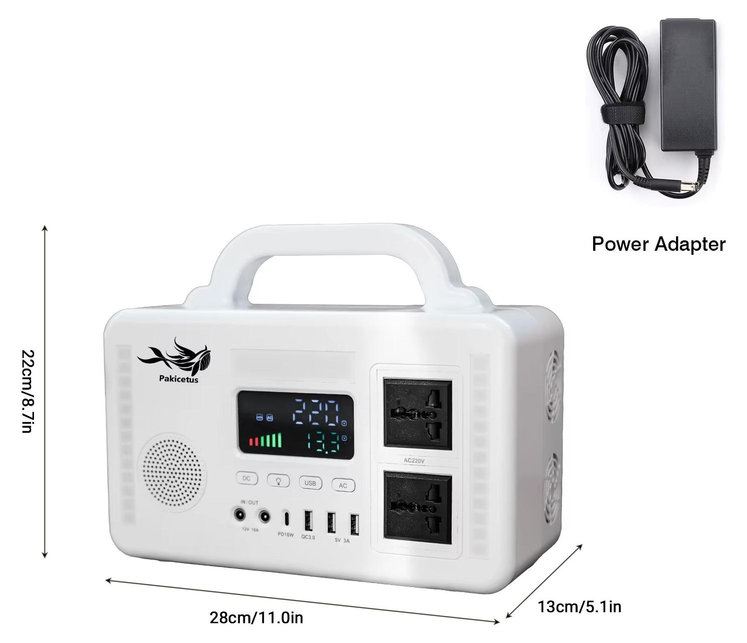 Tragbare Powerstation - Powerbank - 300 W - Lithium-Ionen-Akku - USB-C PD 100 W - QC3.0 - 12 V - Kabelloses Laden